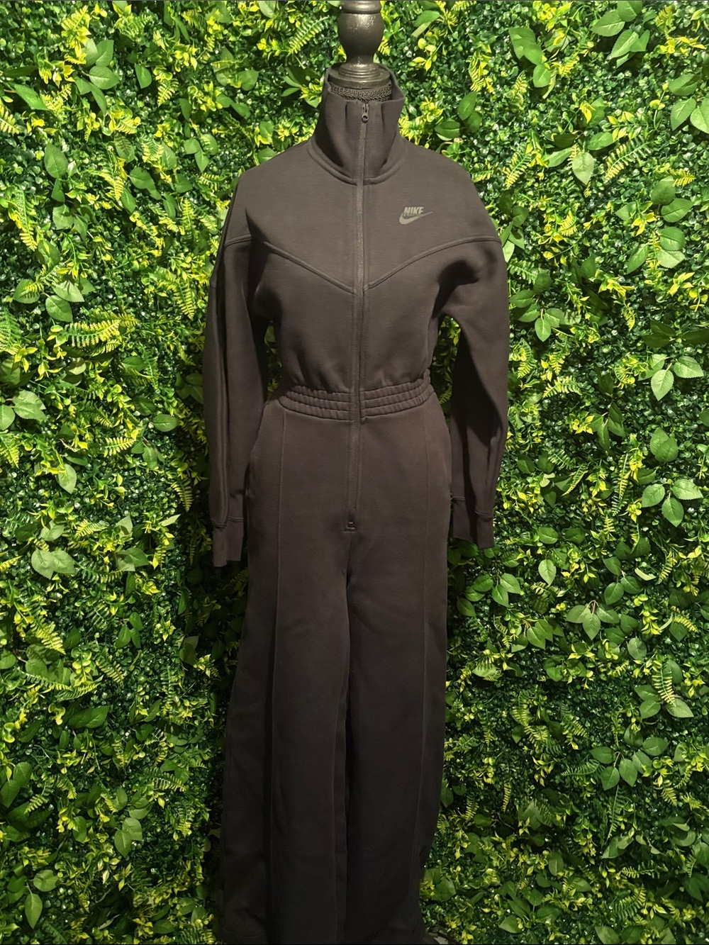 Black Nike Tech Fleece Windrunner Women's Zip-Front Jumpsuit